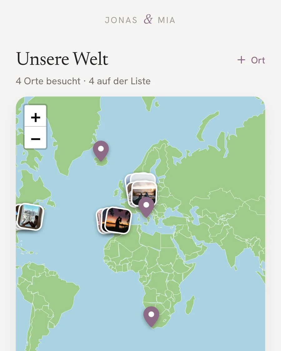 The world map in zuhause